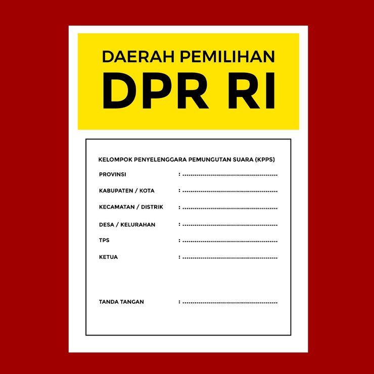 PSD the dpr ri ballot paper is yellow for the indonesian election