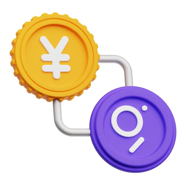 PSD the graph crypto token 3d icon isolated on the white background