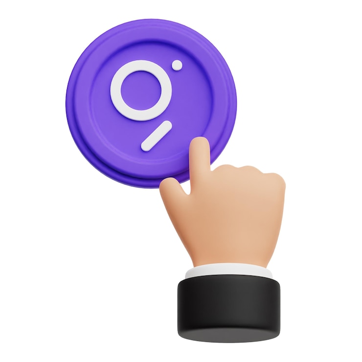 PSD the graph crypto token 3d icon isolated on the white background