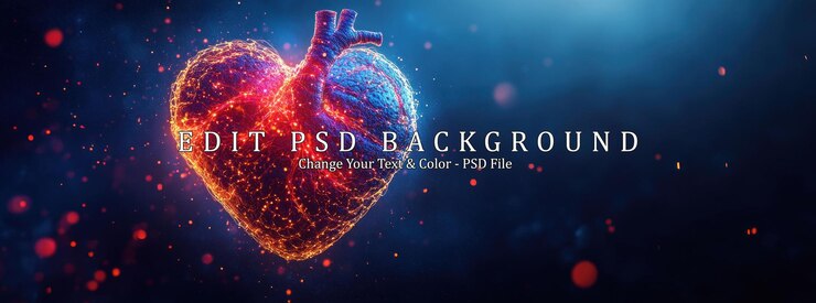 PSD the heart of fire a digital illustration