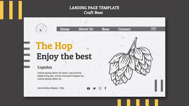 PSD the hop disfruta de la mejor landing page