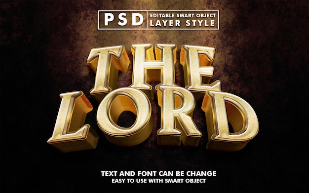 The king text effect premium psd with smart object