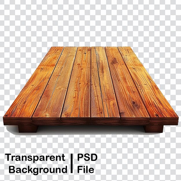 PSD the wooden table top is isolated in transparent hd quality