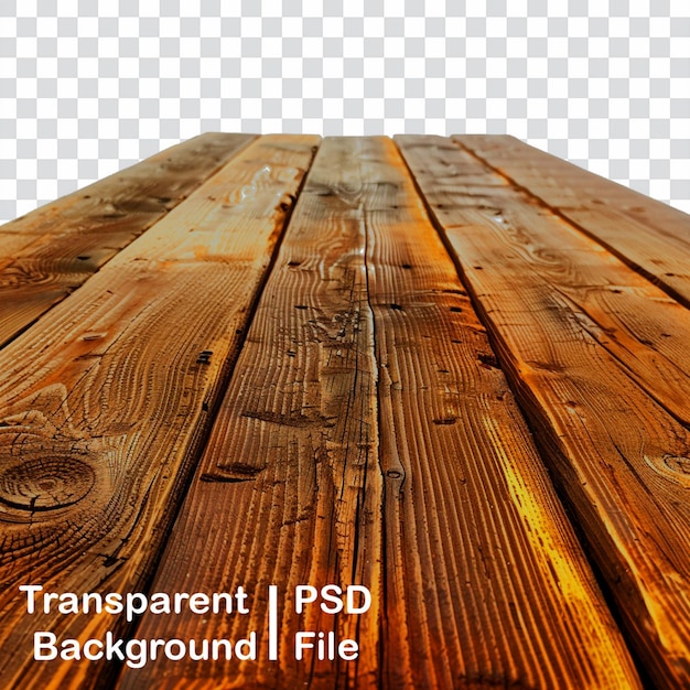 PSD the wooden table top is isolated in transparent hd quality