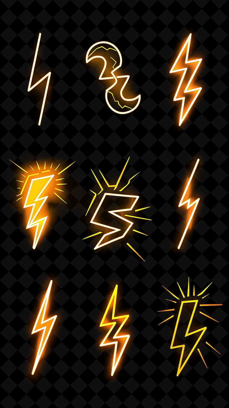 PSD the word lightning is on a black background