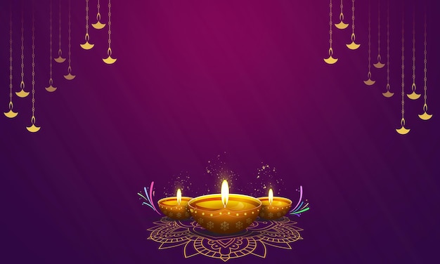 Thème Happy Diwali Instagram post diwali fond carré