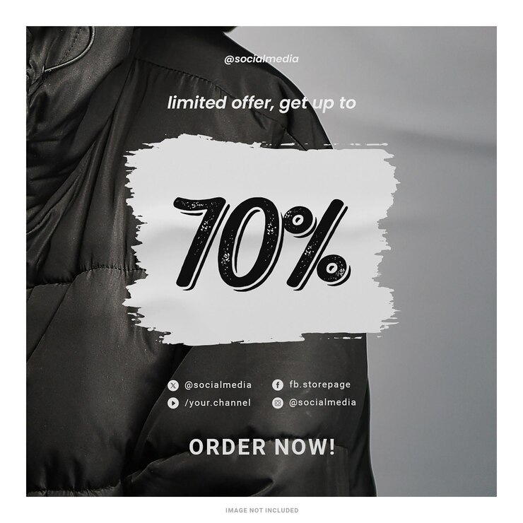 PSD thème noir nouveau style de mode vente modèle de post instagram design psd