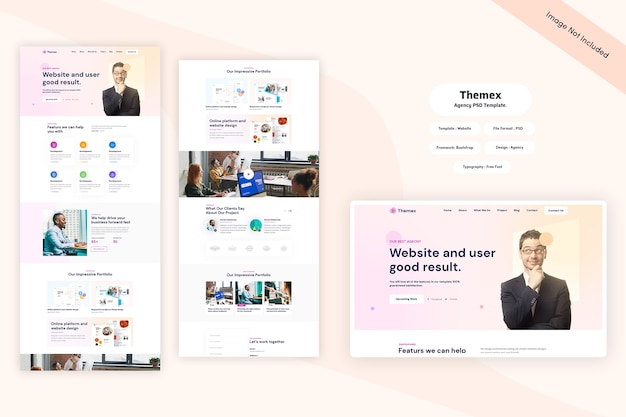 PSD themex - modèle web d'agence