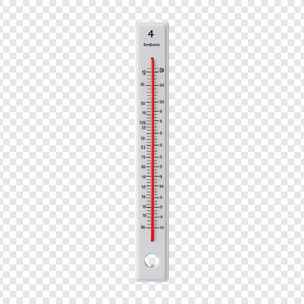 PSD thermomètre isolé sur fond transparent