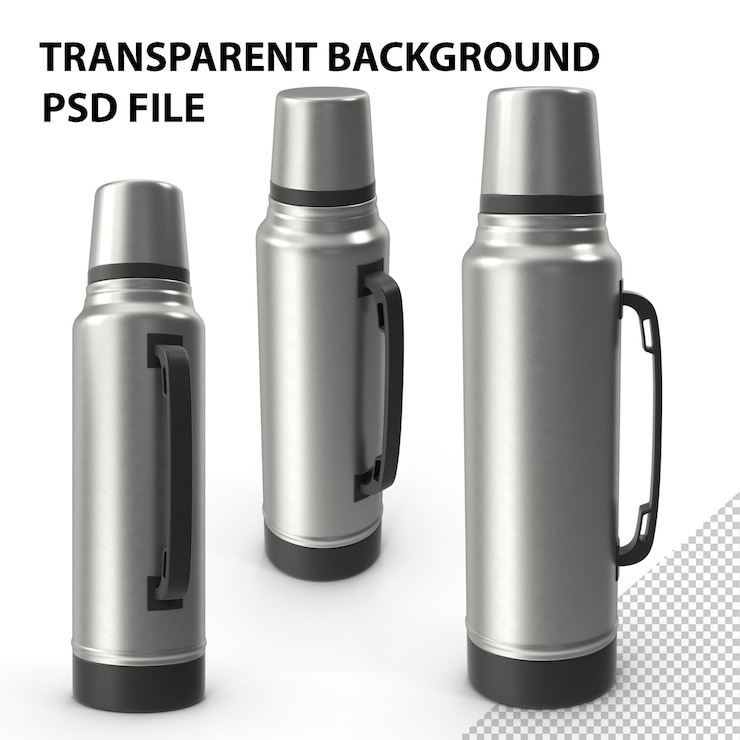 PSD thermos de cromo png