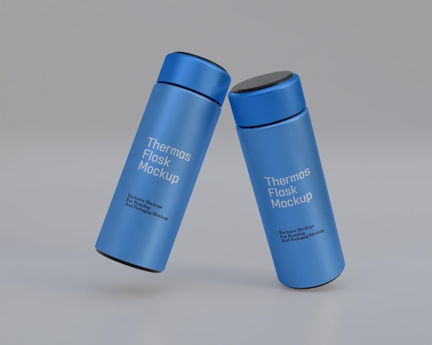 Thermoskanne mockup 3d Edelstahl noch