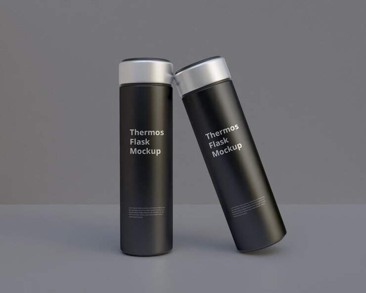 Thermoskanne mockup edelstahl noch