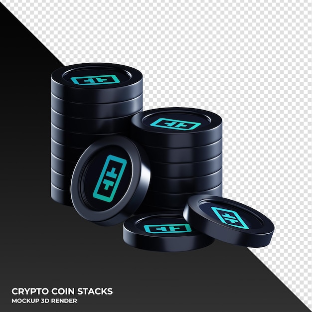 Theta Network THETA coin stacks cryptocurrency 3D Render ilustración