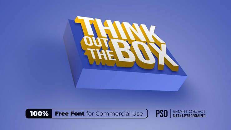 Think Outside The Box 3D Text Effect for Social Media