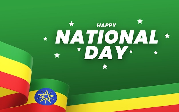 Äthiopien-Flaggendesign, nationaler Unabhängigkeitstag, Banner, editierbarer Text und Hintergrund