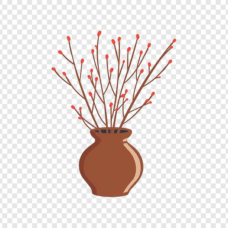 PSD this minimalist vase features monochrome paint brushes and a single stem flower