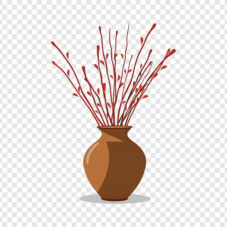 PSD this minimalist vase features monochrome paint brushes and a single stem flower