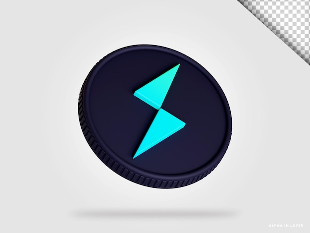THORChain rune cryptocurrency moneda representación 3d aislada