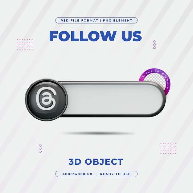 Thread Seguiteci Banner Element Icon Isolato Render 3d