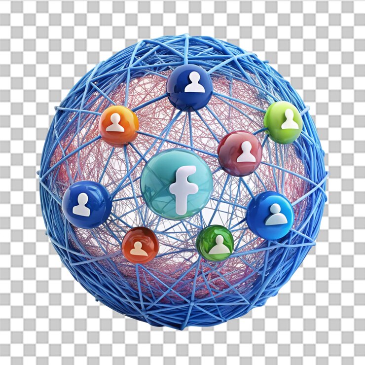 PSD threads social network logo 3d render isolated on transparent background