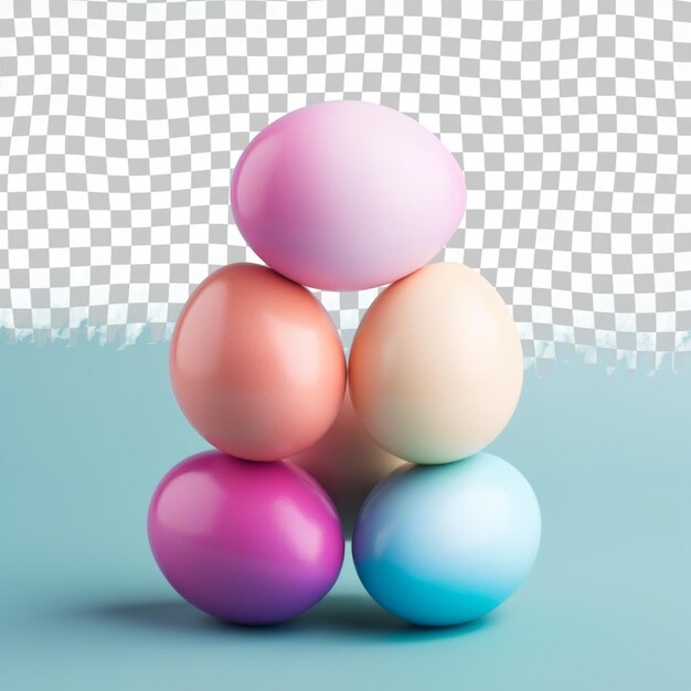 PSD three colorful easter eggs are stacked on top of each other