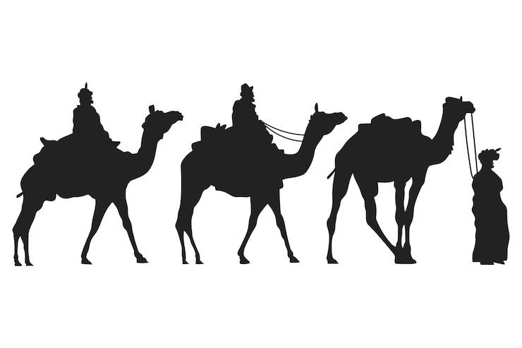 PSD three kings day silhouette illustration