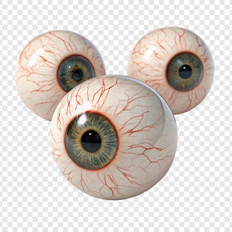 PSD three realistic eyeballs