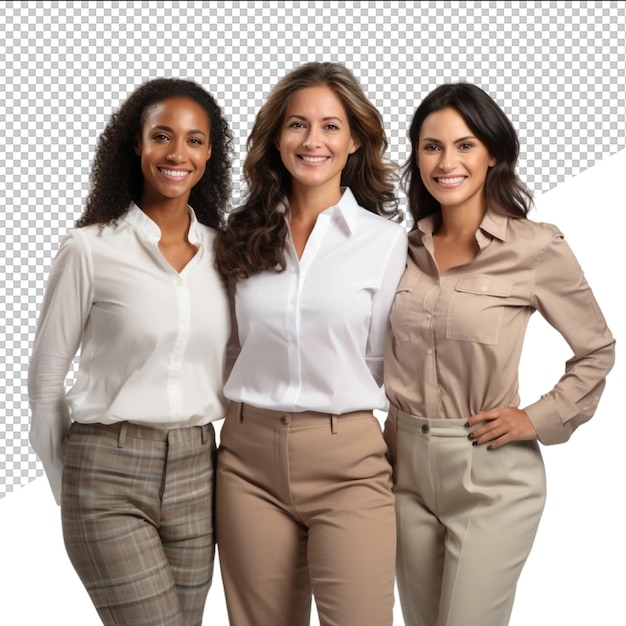 PSD three women pose for a picture with one wearing a white shirt that says the word