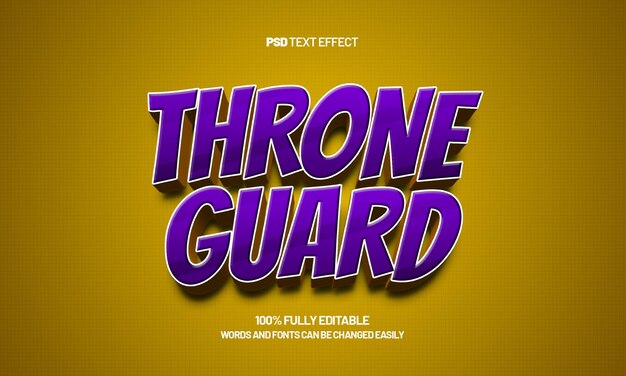 throne guard editable text effect with a knight and king text effect