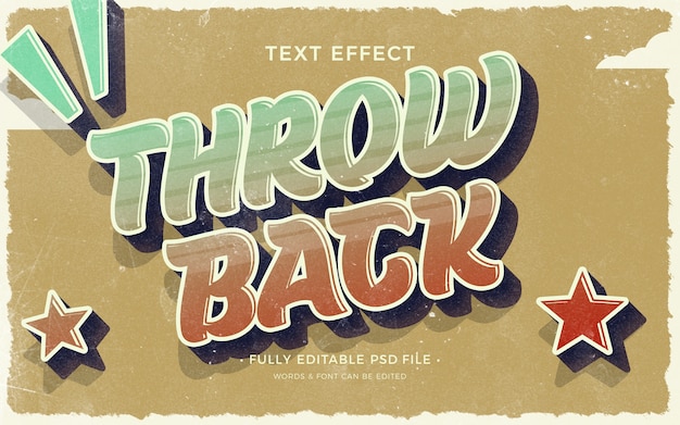 PSD throwback-text-effekt