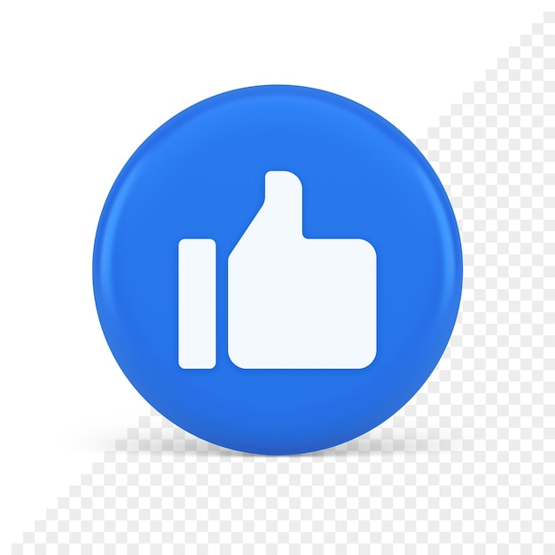 thumb up like cool button cyberspace approve acceptance communication 3d realistic icon