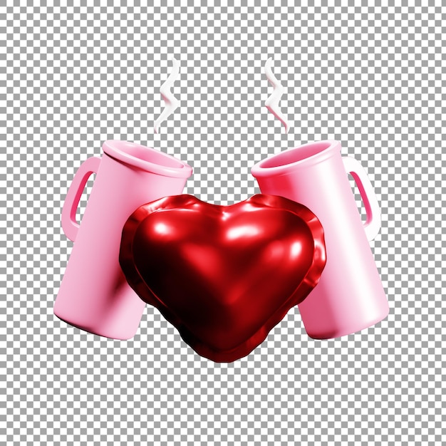 PSD thumbler com ícone de balão de amor