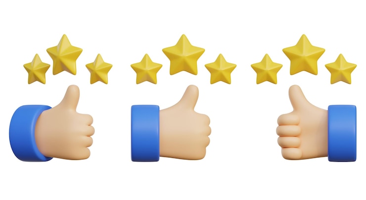 PSD thumbs up rating with stars