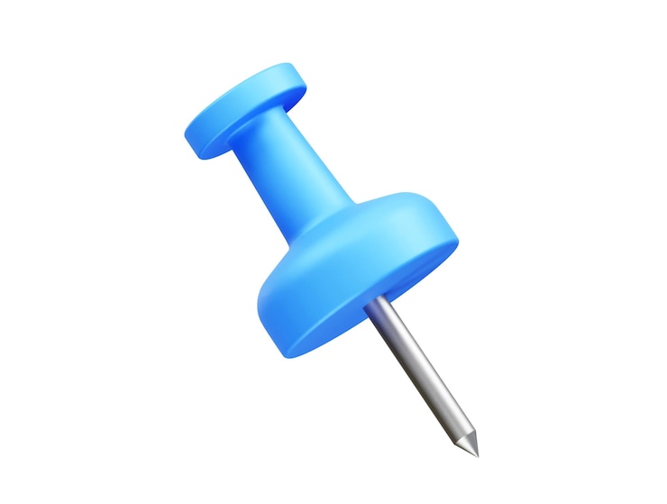 PSD thumbtack icon illustration 3d pushpin icon rendering 3d