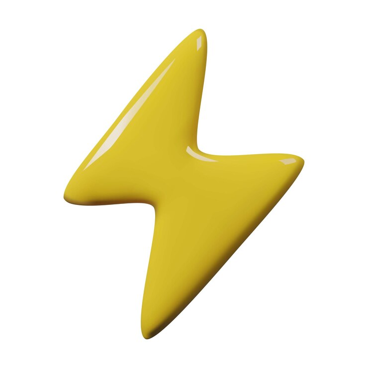 PSD thunder lightning 3d render icono para web y aplicaciones icono con efecto brillante