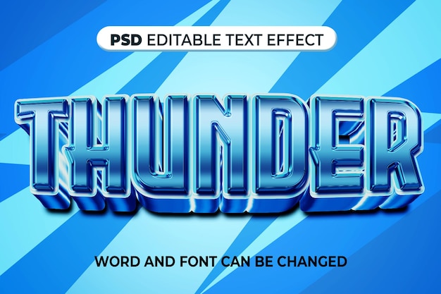 Thunder text-effekt 3d für psd