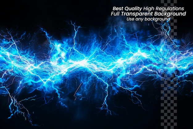 PSD thunderous illumination lightning strike on transparent background