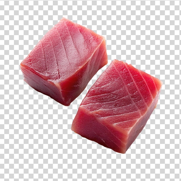 PSD thunfisch-sashimi auf einem durchsichtigen hintergrund von oben