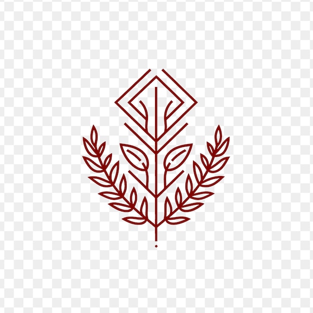 PSD thyme sprig monogram logo mit geometrischen formdekorationen ein psd vector tattoo outline art design