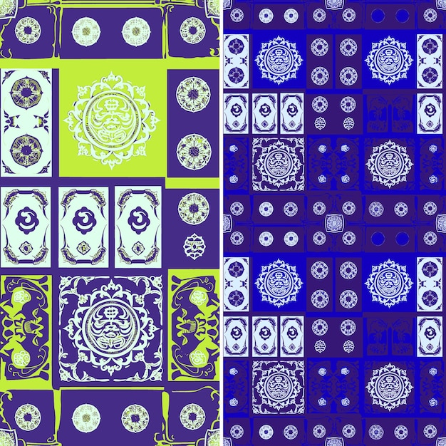 Tibetische buddhistische Symbole in spirituellen Formen mit Creative Abstract Geometric Vector