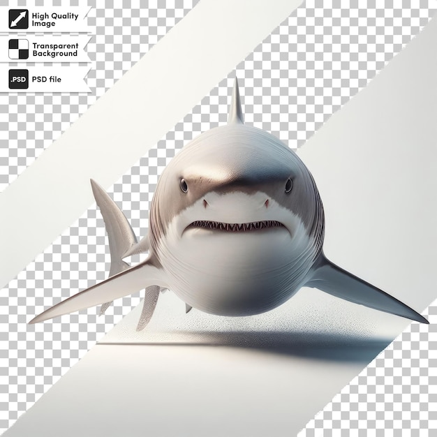 Tiburón psd en fondo transparente con capa de máscara editable
