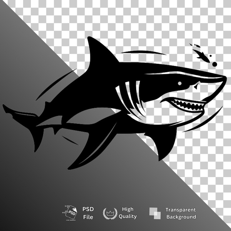 PSD los tiburones aislados de fondo transparente