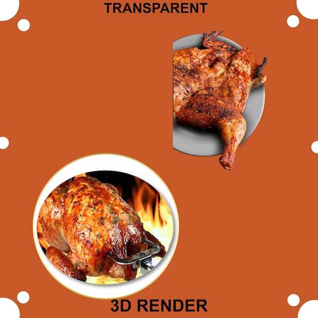 Tica de pollo con fondo transparente