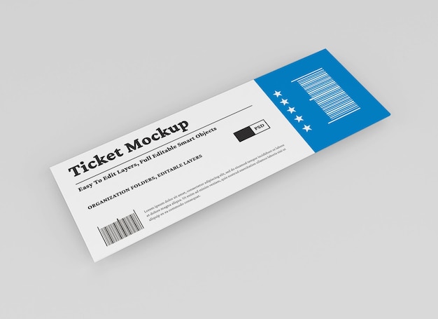 PSD ticket-mockup-design isoliert