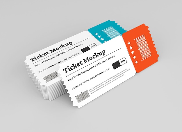 Ticket-mockup-design isoliert