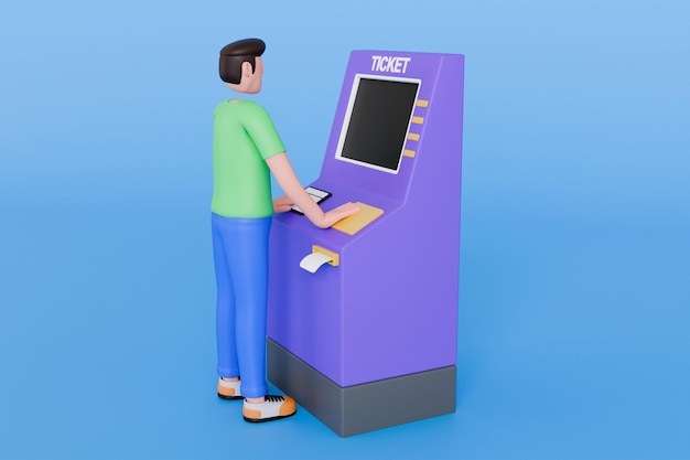 ticket vending machine 3d illustration