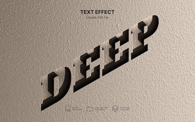 Tief geschnitzter Text-Effekt