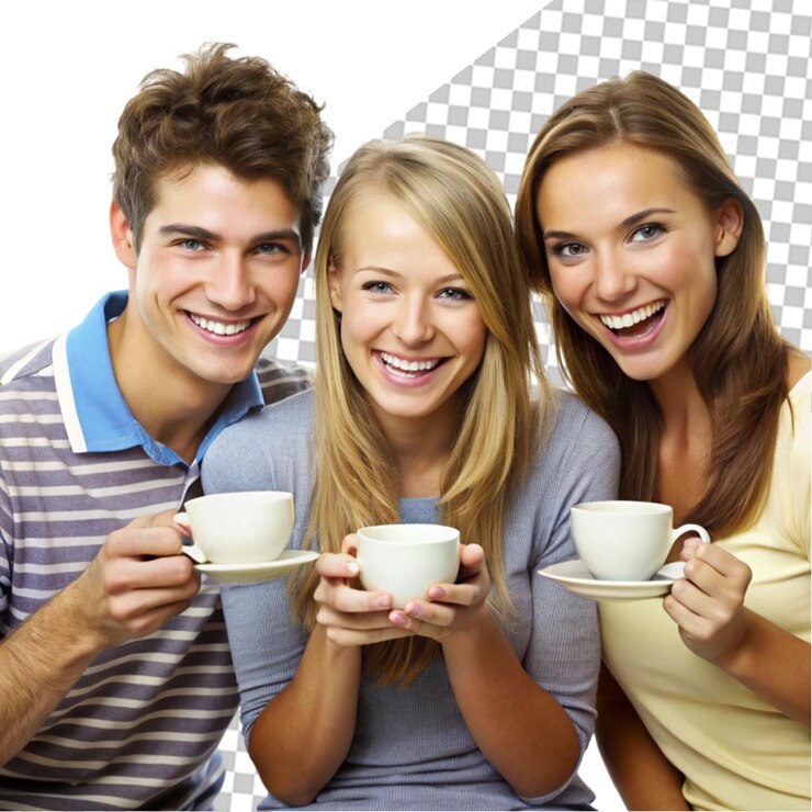 PSD tiempo de café en casa una pareja joven romántica bebiendo café en la cocina de su casa sosteniendo una taza
