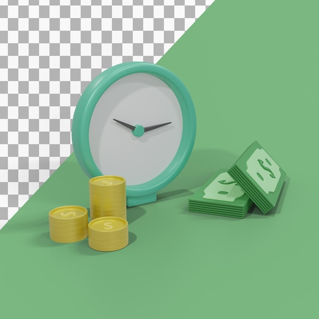 El tiempo es dinero ilustración 3d