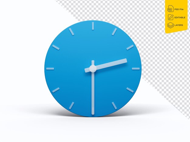 Tiempo mínimo del reloj 230 O39 o dos y media en fondo blanco Ilustración 3D